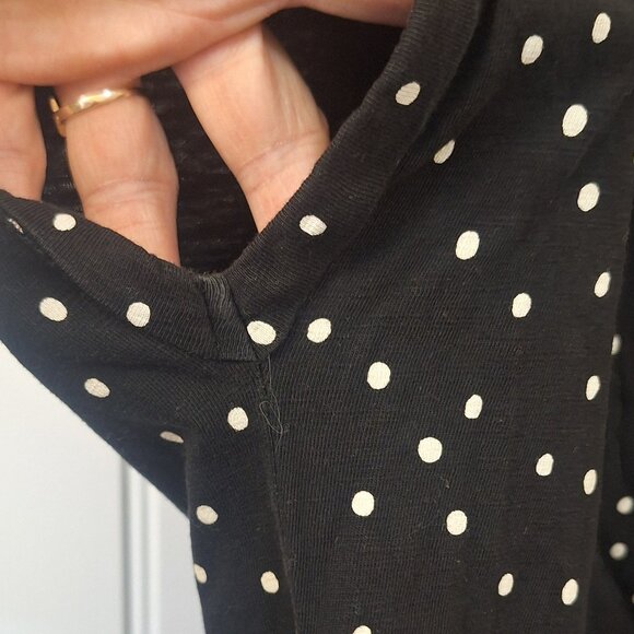 Cleo Black White Polka Dot Short Sleeve Top - Picture 5 of 7
